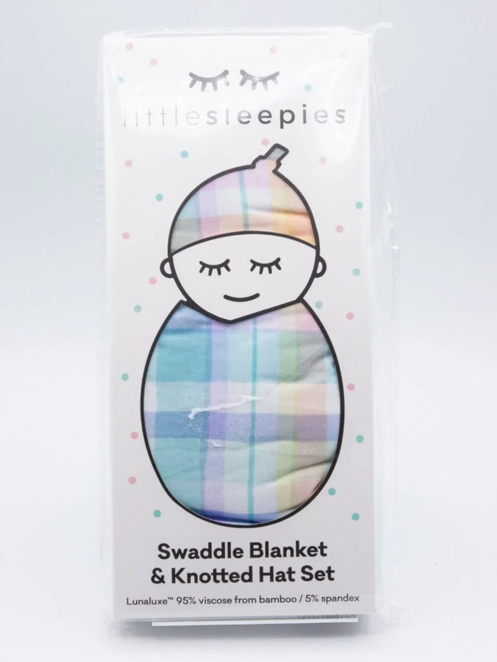 Little Sleepies Swaddle Blanket & Knotted Hat + Ava Olivia 3 Bows / 3 mittens